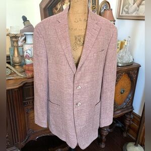 Vintage Men's Unisex Classic Linen Wool Mix Blazer Jacket Coat Dinner Jacket